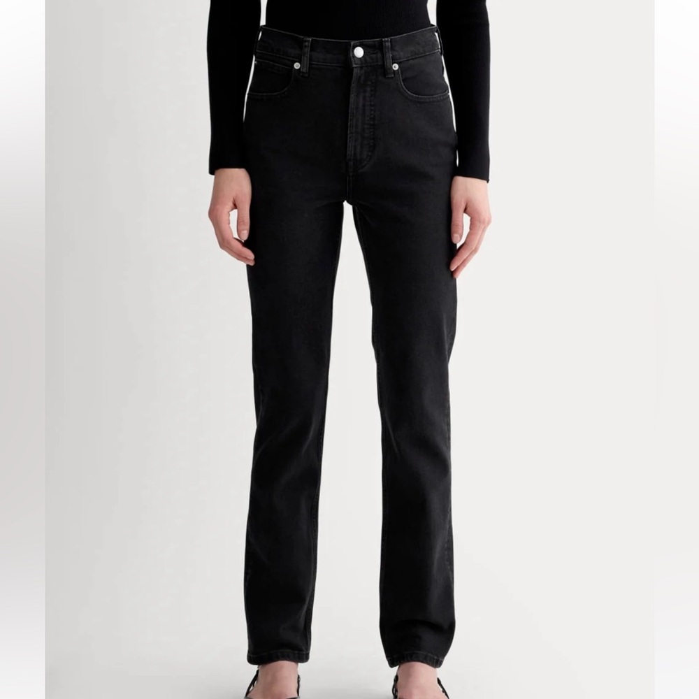 Everlane way high black jeans slim straight size 31